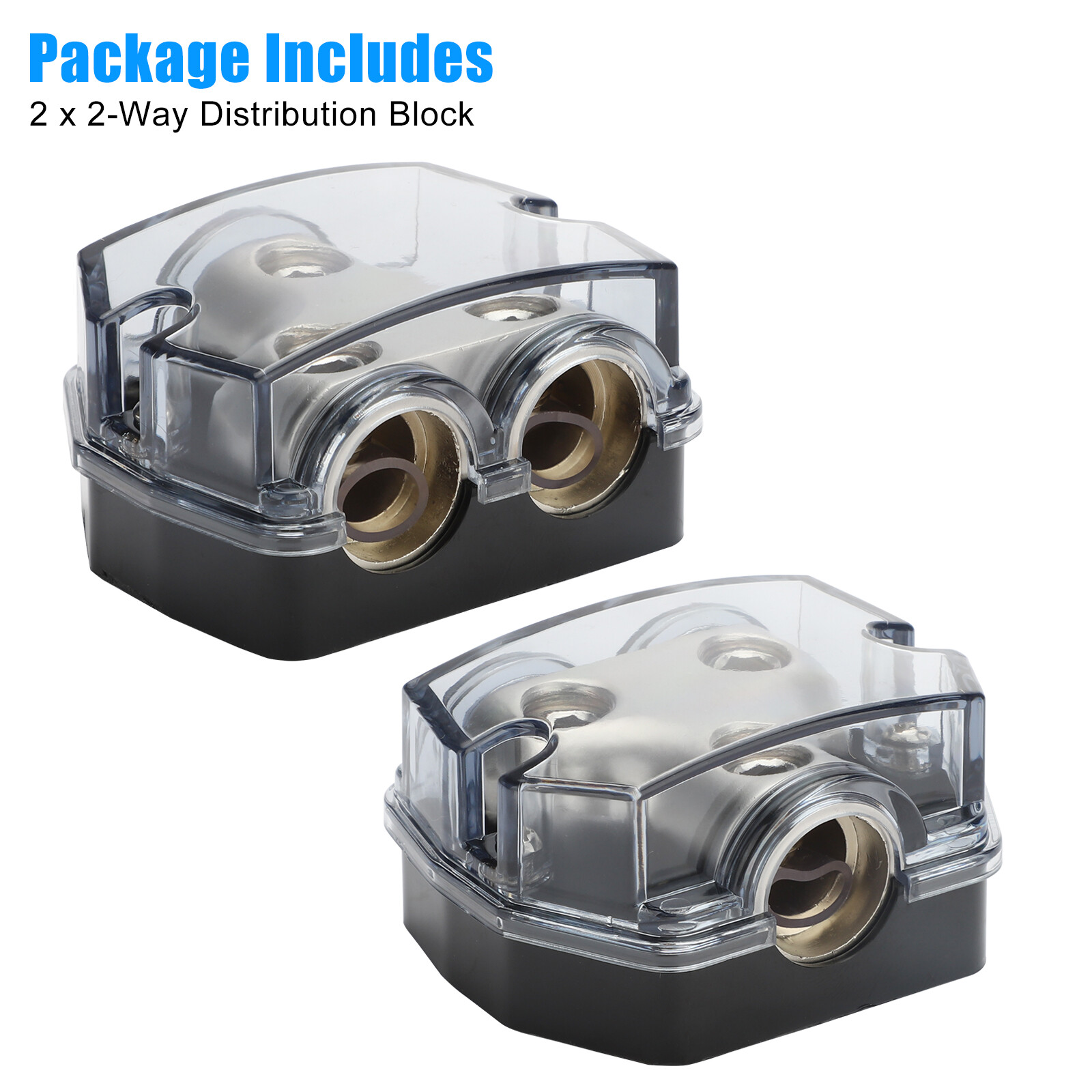 2X 2Way Distribution Block 0 Gauge In Out Car Audio Amp Power Ground Distributor