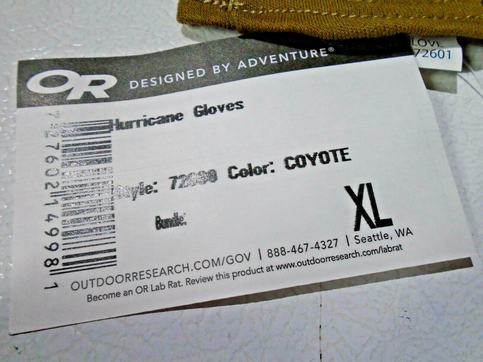 Outdoor Research 72630 Coyote Wool Hurricane Gloves XL (NEW WITH TAGS)