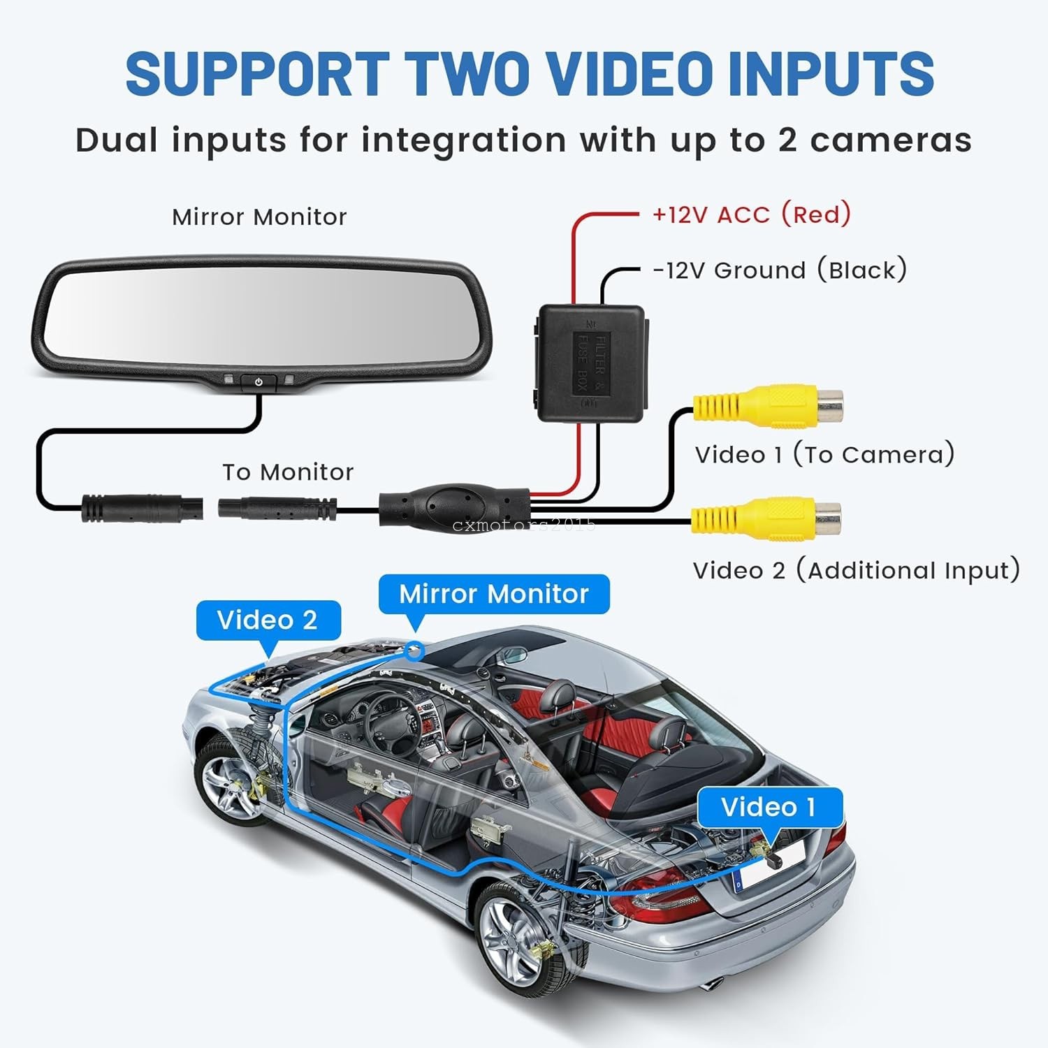4.3" Car Backup Rear View Mirror Monitor For Ford F-150 2004-14 250/350 2008-15