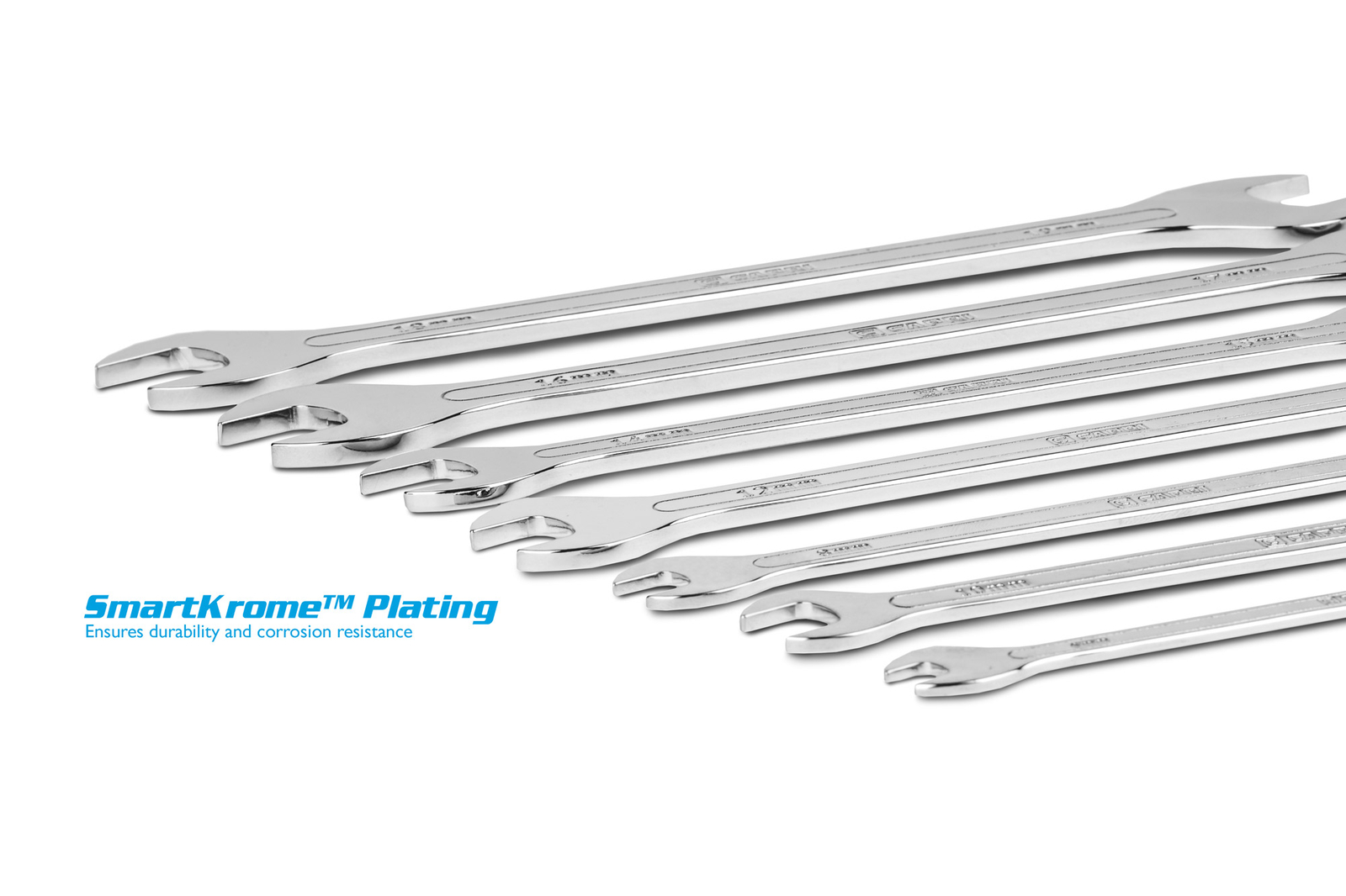 Capri Tools Super-Thin Open End Wrench Set, Metric, 6 to 19 mm, 7-Piece