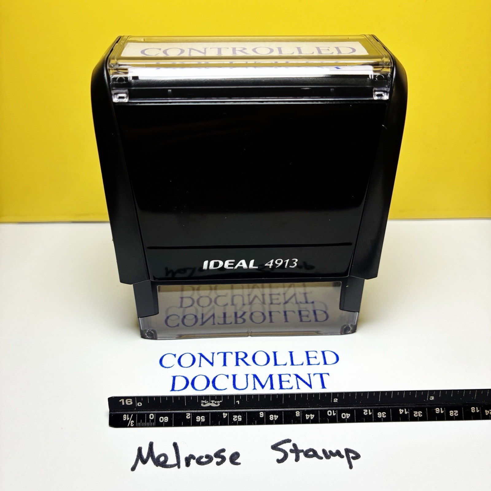 Controlled Document Rubber Stamp Blue Ink Self Inking Ideal 4913