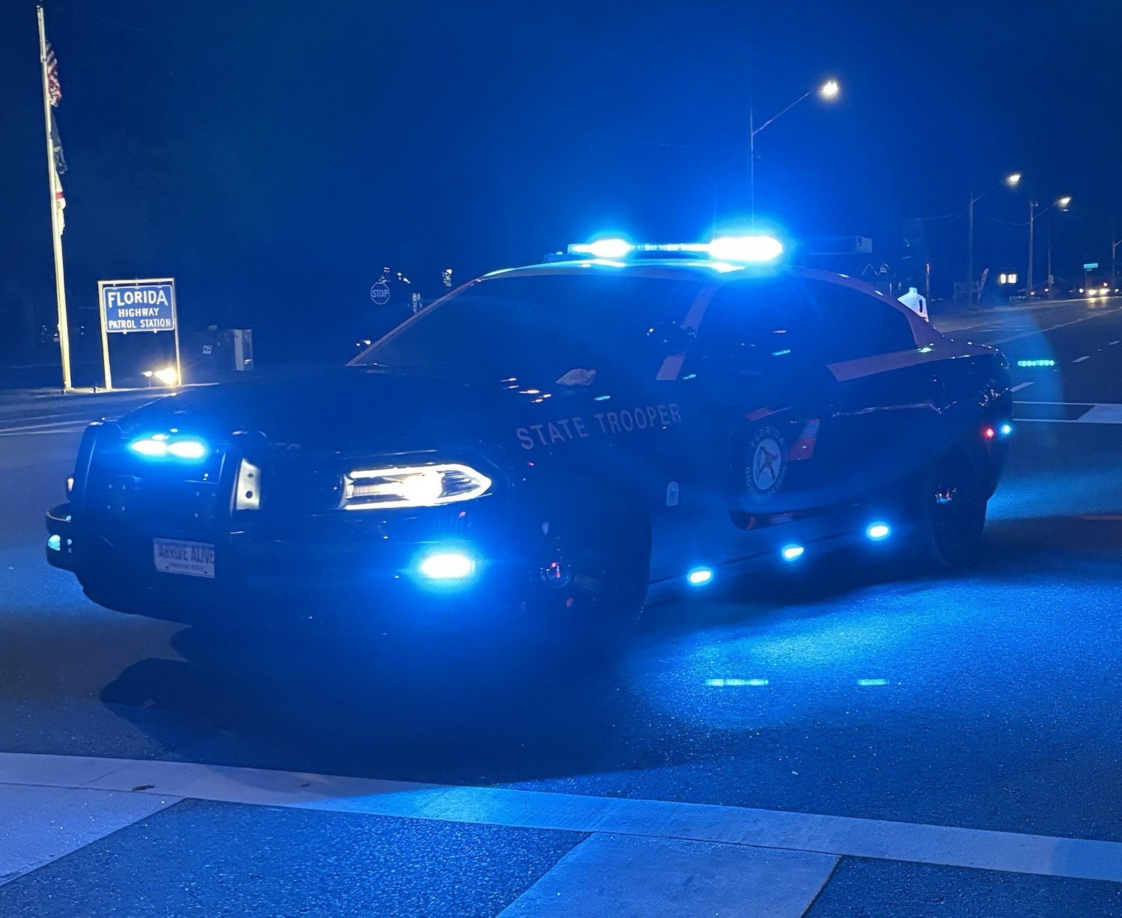 FHP Florida Highway Patrol Challenge Coin. Blue Glow Ink. Police Coin. Charger