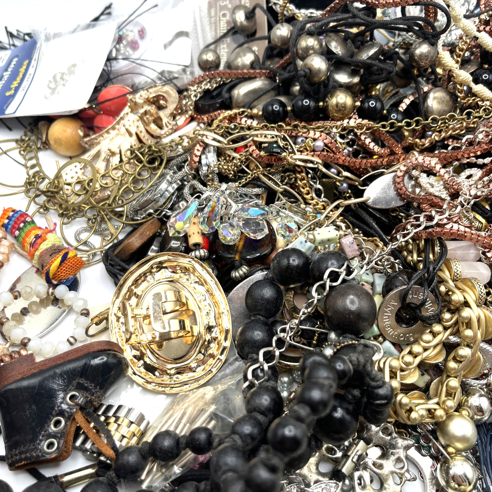 5+ Lb Jewelry Craft Lot Broken Junk Repurpose Upcycle - Vintage To Now