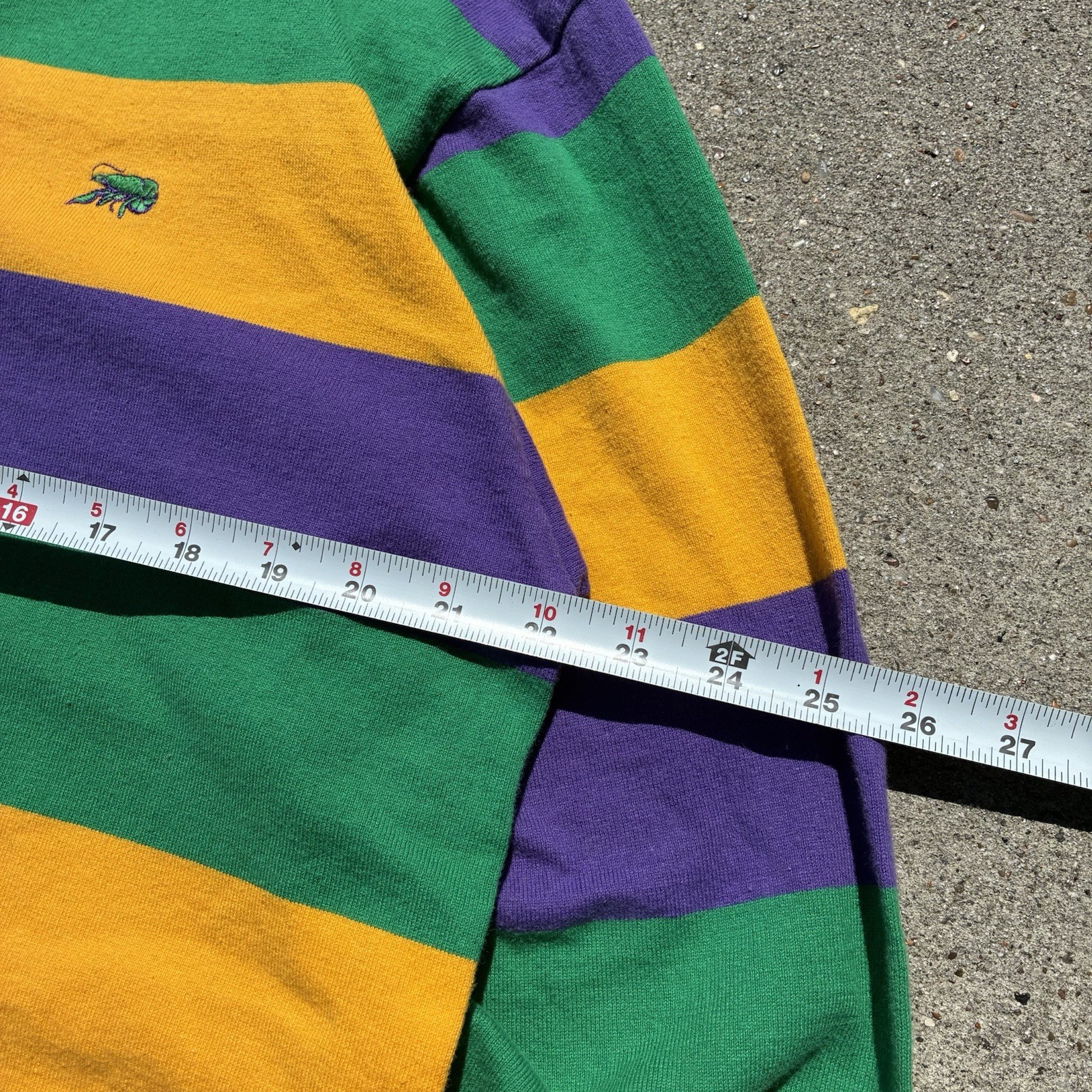 Perlis Mardi Gras Rugby Shirt Men's Medium Purple Striped USA