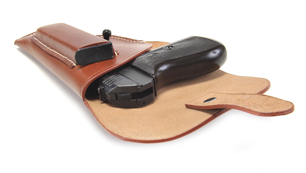 German WW2 CZ 27 Holster Dated 1942 Brown Leather