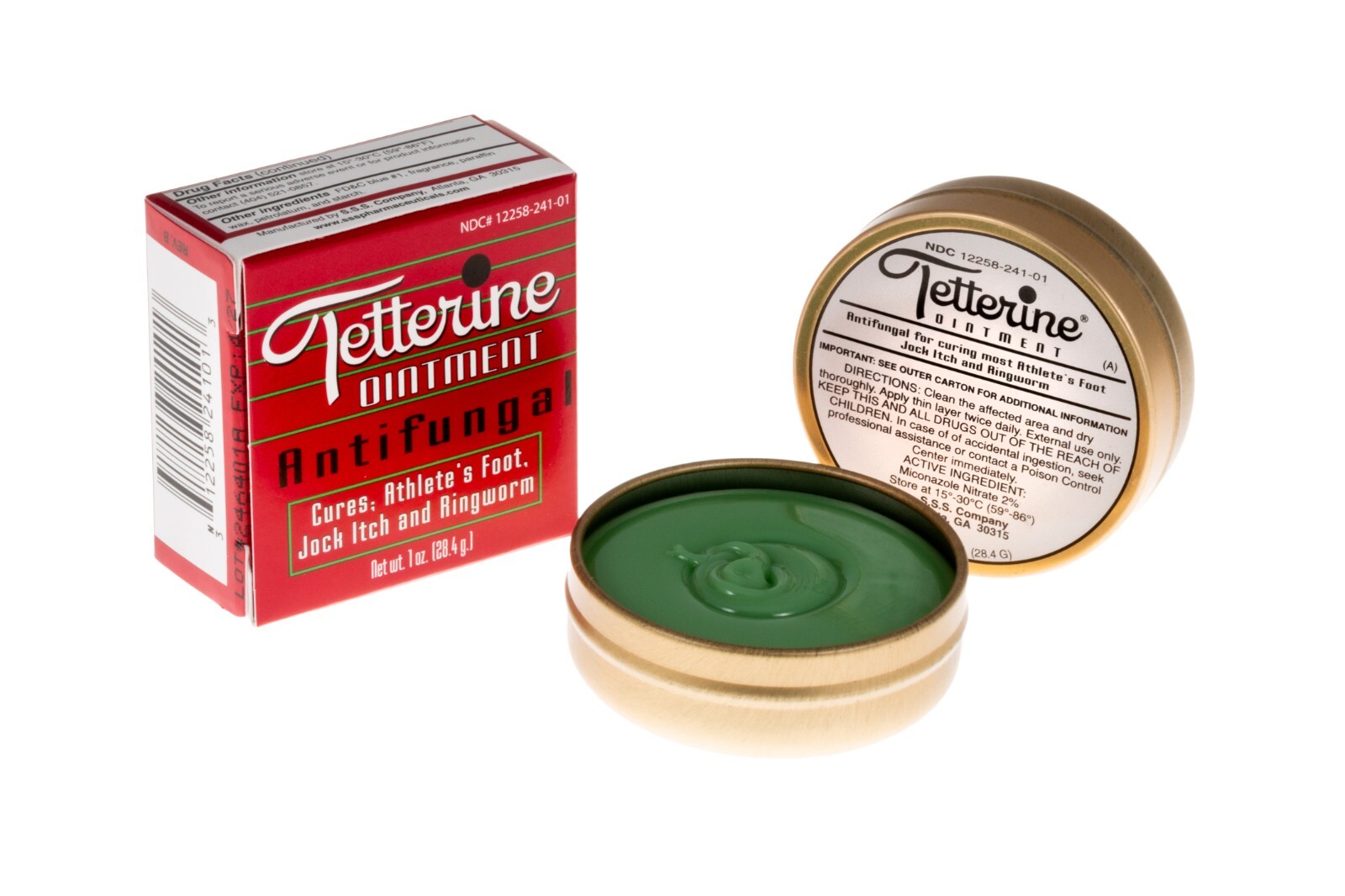 Tetterine Antifungal Salve for Athlete's Foot, Jock Itch, Ringworm - 1 oz