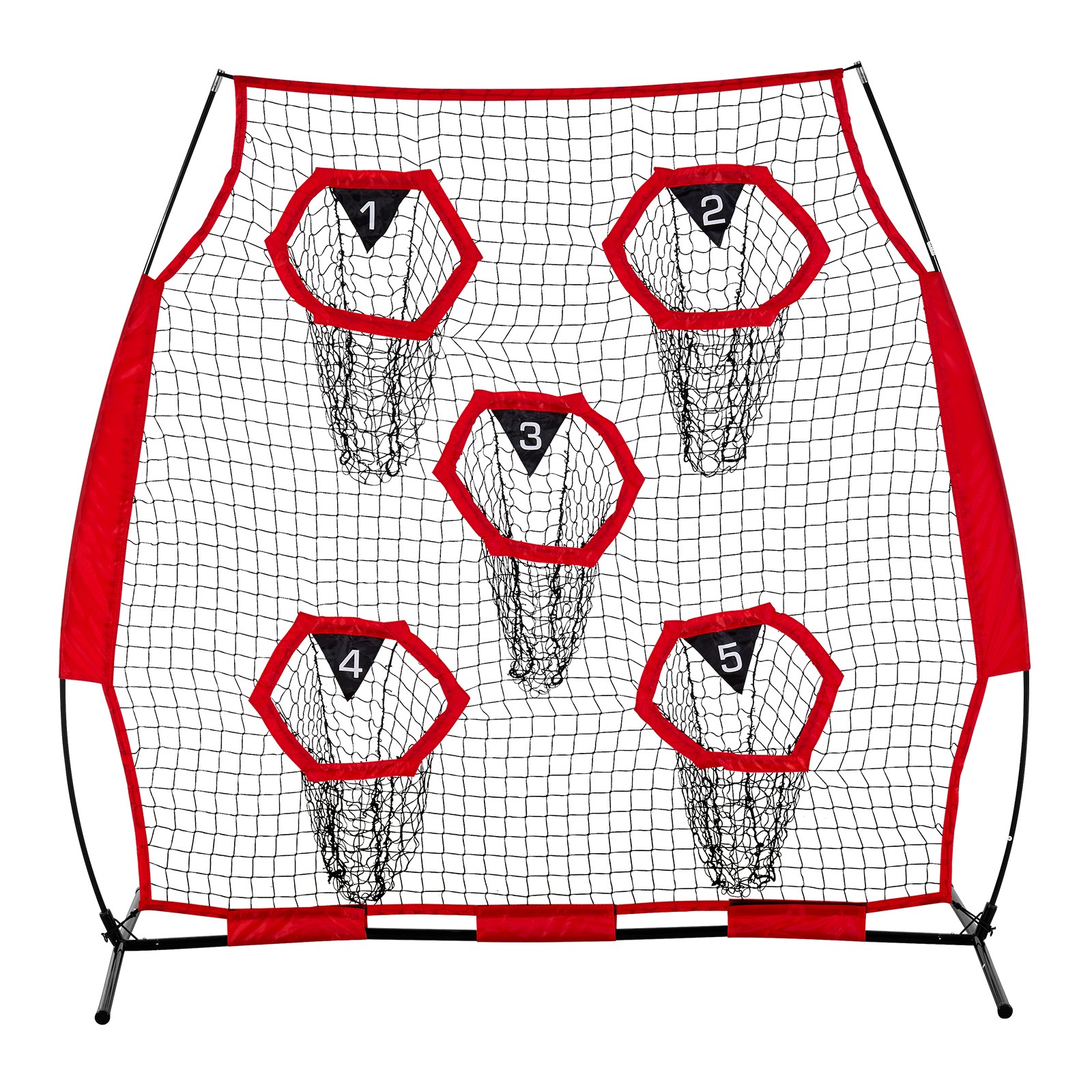 Uimoso 6x6 ft Portable Football Throwing Net for QB Training and Practice - Red