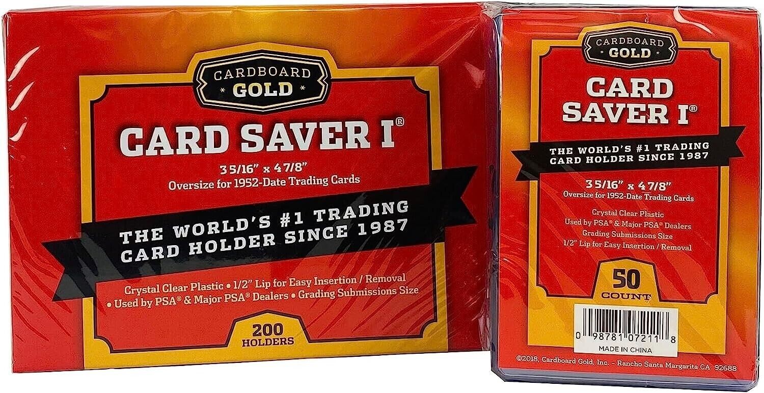 Cardboard Gold Card Saver 1 Holder PSA Graded Sleeves 50 100 200 500 1000 2000