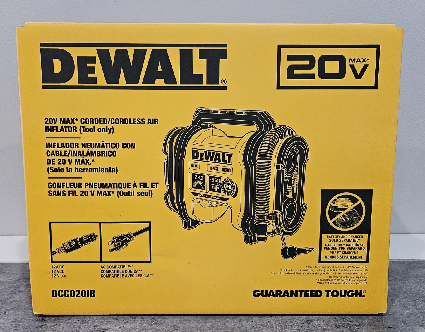 NEW DeWALT DCC020IB 20V High-Pressure Corded Cordless Air Inflator 2025