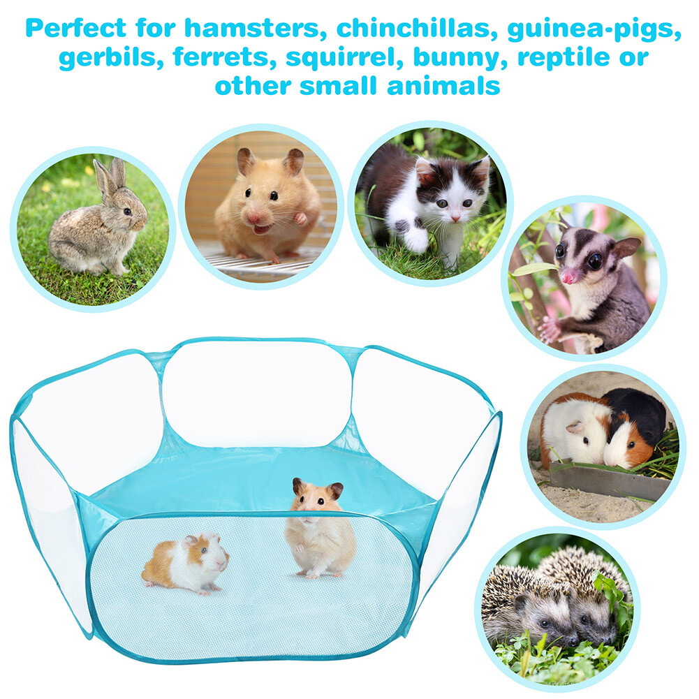 Small Animals Tent Cage Breathable Pet Playpen Pop Open Exercise Fence Rabbits