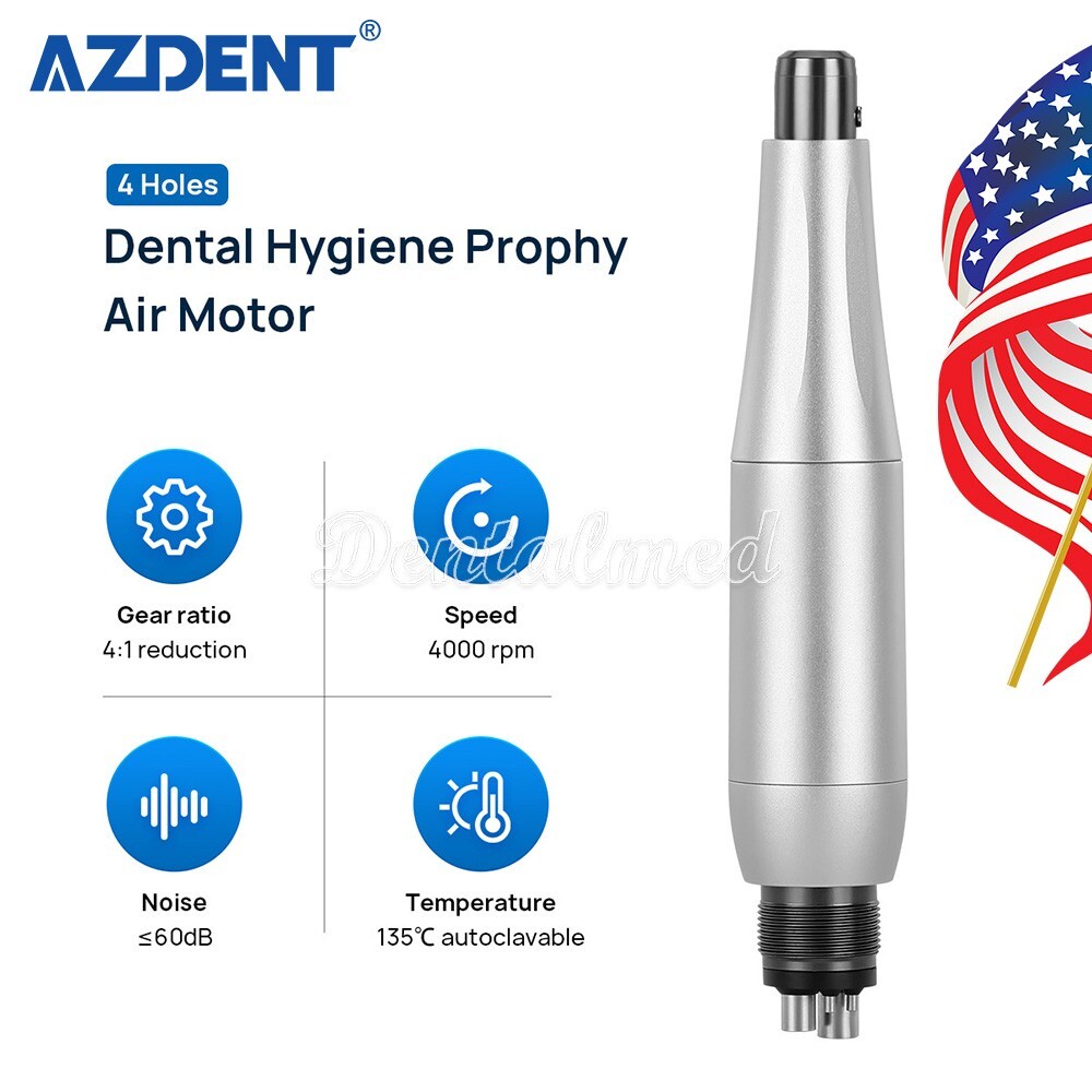 Premium Plus Dental Hygiene Prophy Handpiece Air Motor 4 Holes & 4:1 Nose Cone