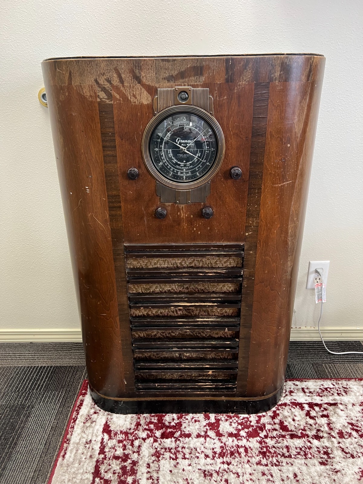 1930s GRUNOW ALL WAVE SUPERHETERODYNE CONSOLE TUBE RADIO MODEL 1191