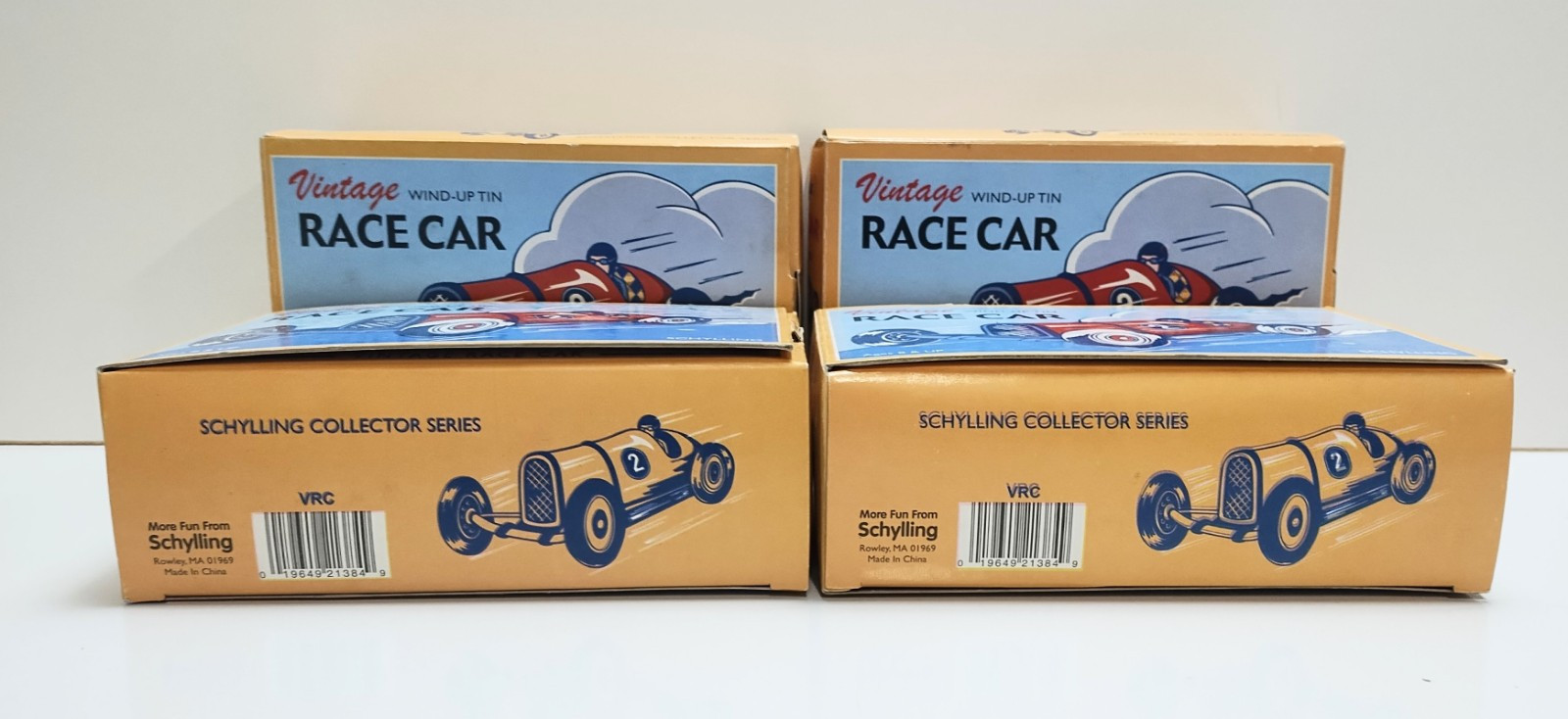 Schylling Reproduction 1950s Vintage Wind-Up Tin Race Car Red # 2 NIB
