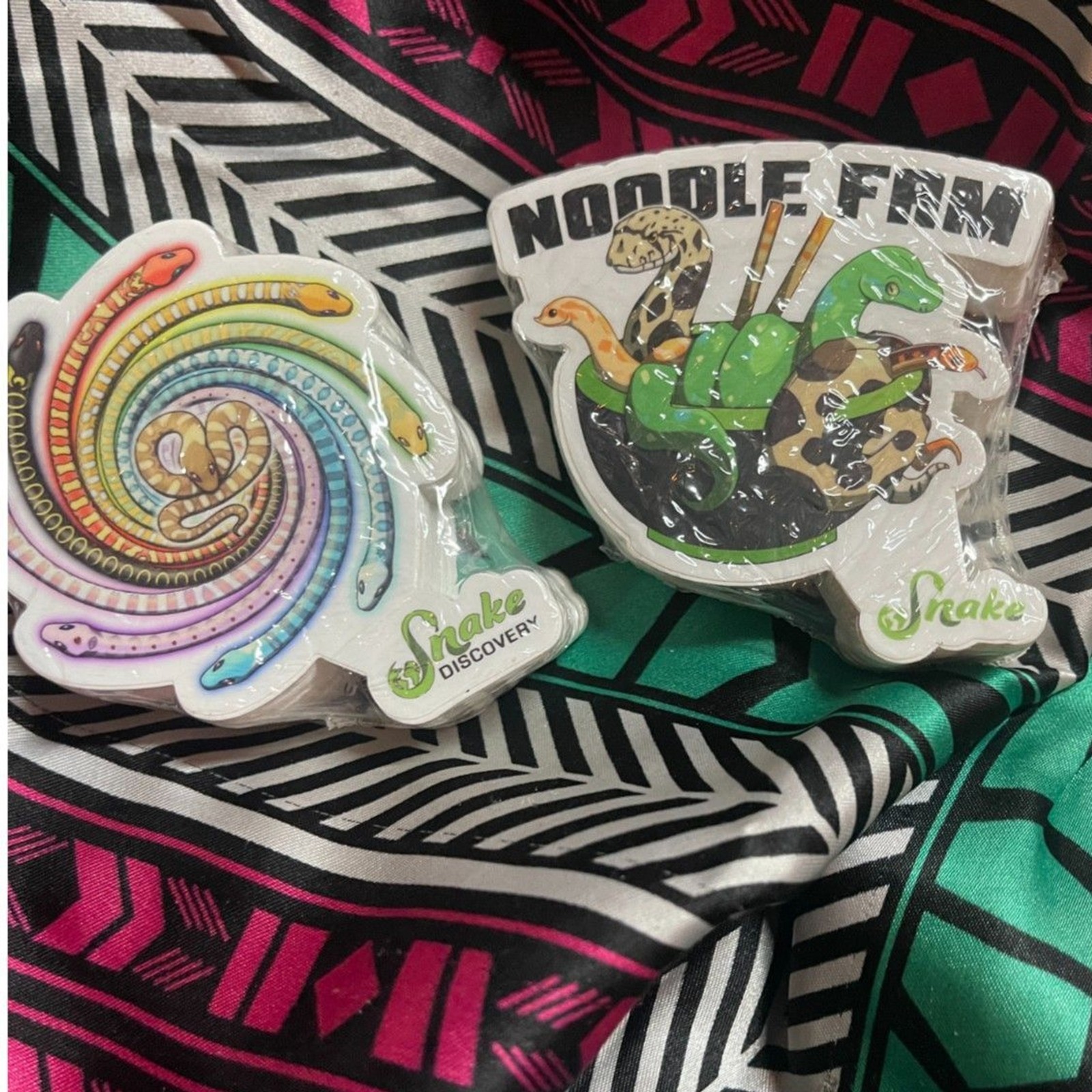 Lot of 100 Snake Discovery Stickers Noodle Fam & Eeveelutions Reptile New 3"