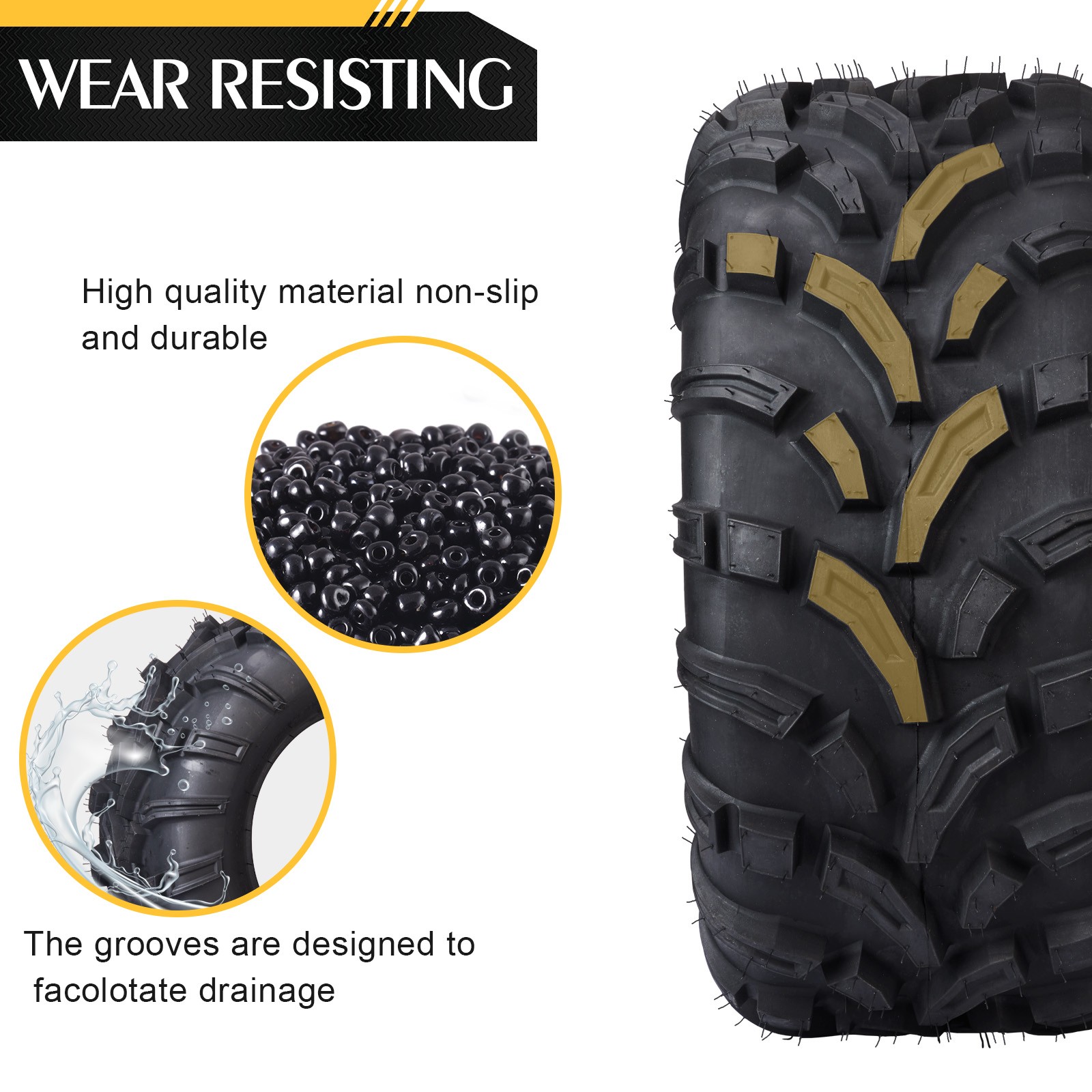 2pcs 24x10-11 ATV UTV Tires All Terrain AT 6 Ply Rated 24x10x11 Tubeless