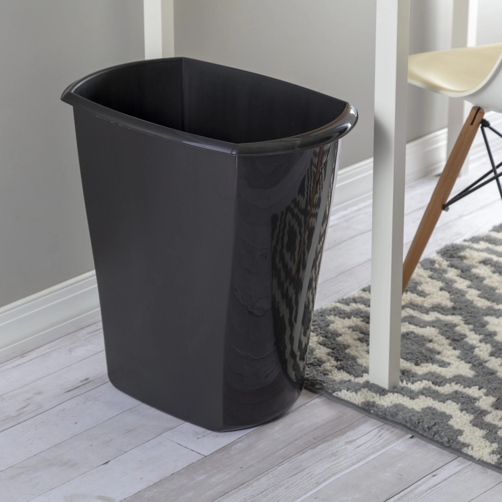 Sterilite 10 Gallon Rectangular Trash Can, Kitchen, Black Trash Can
