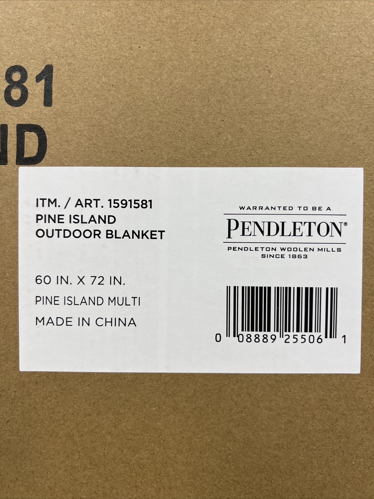 Pendleton Outdoor Packable Blanket 60” x 72” Picnic Camping Beach Tailgating