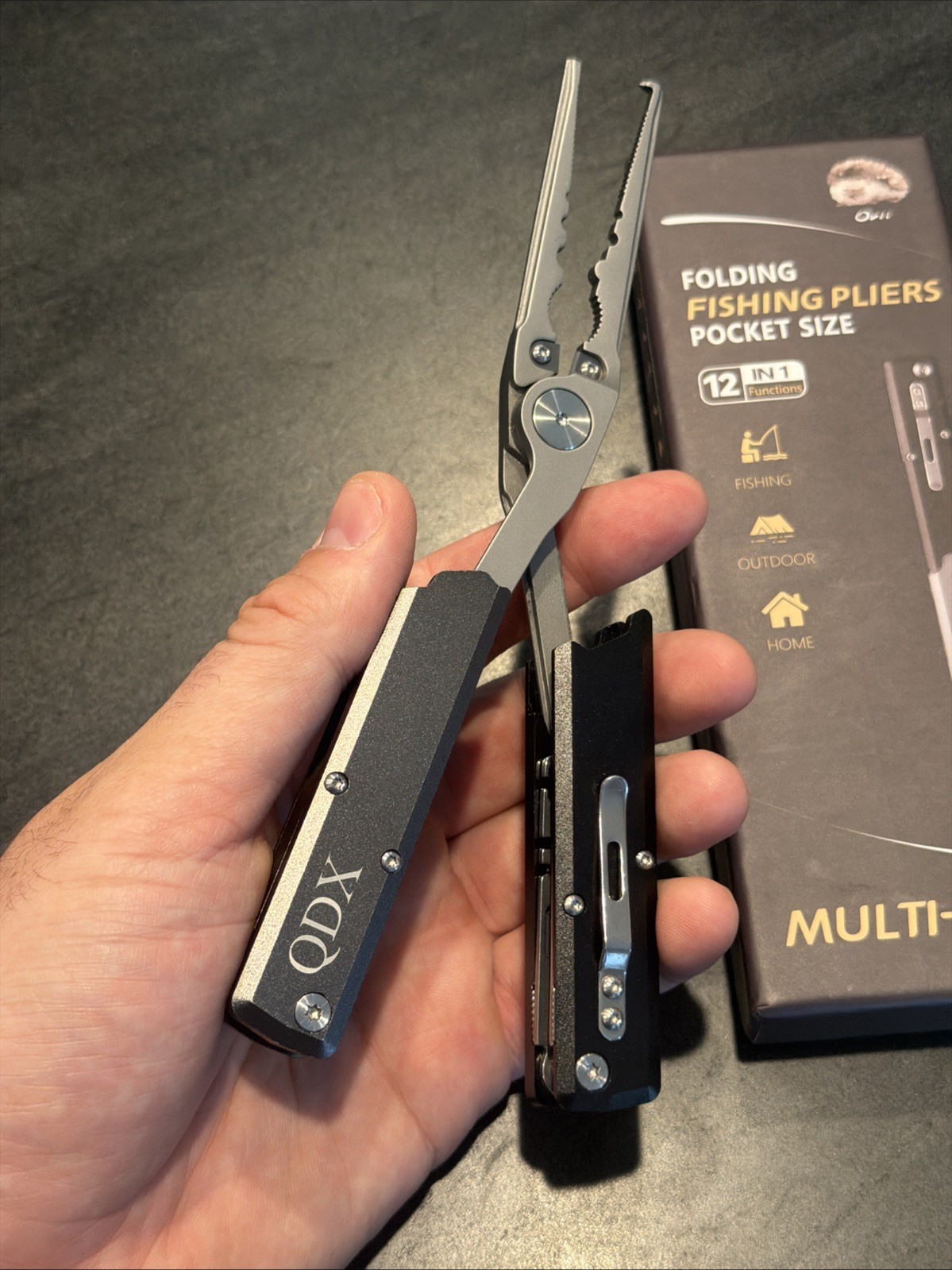 12-in-1 Pen-Sized Folding Fishing Pliers, Marine-Grade Stainless Steel Profes...