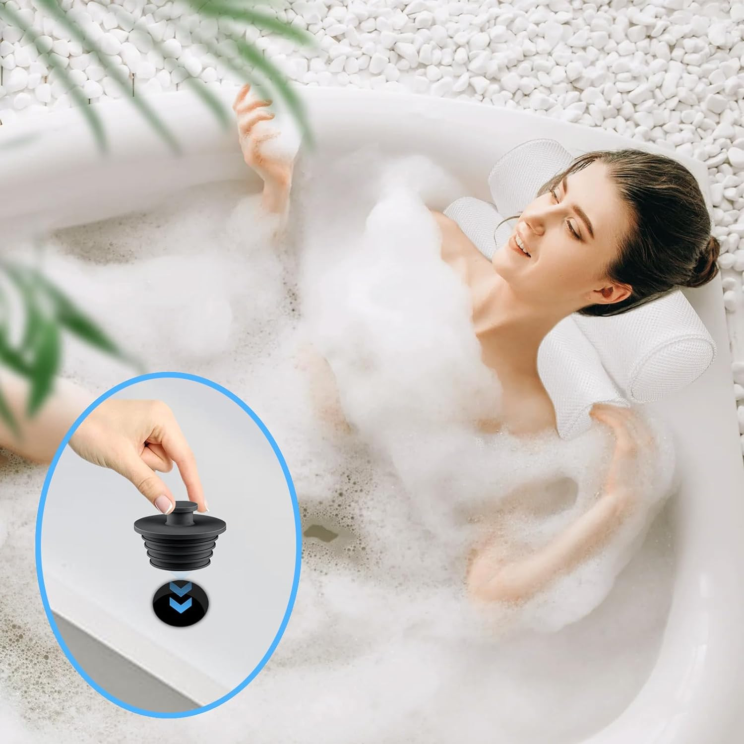 Bathtub Stopper 2Pcs Sink Stopper Tub Plug Bathroom Shower Drain Plug Silicone B