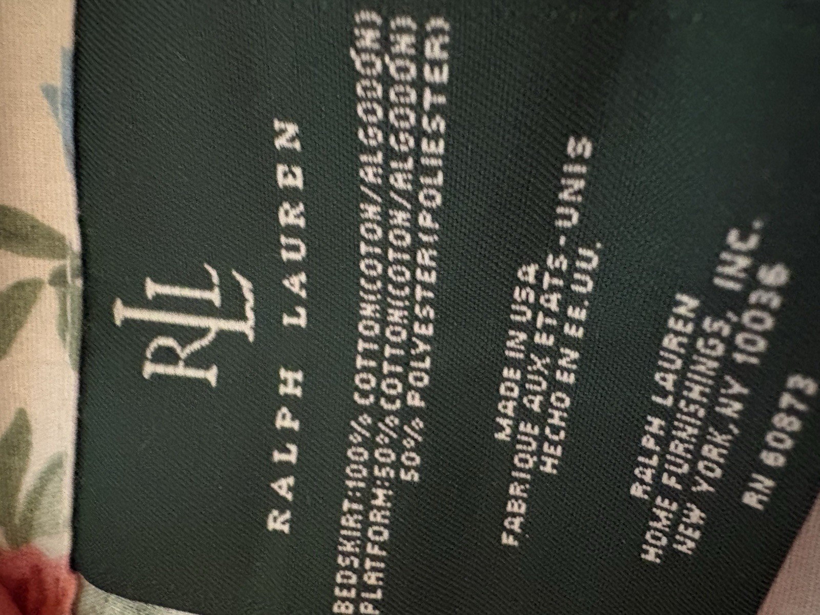 Ralph Lauren Toulouse King Bed Skirt Dust Ruffle - Pewter Excellent