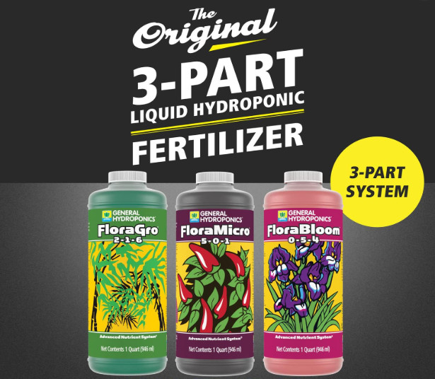 General Hydroponics Flora Series FloraGro FloraBloom FloraMicro 1 GAL Combo