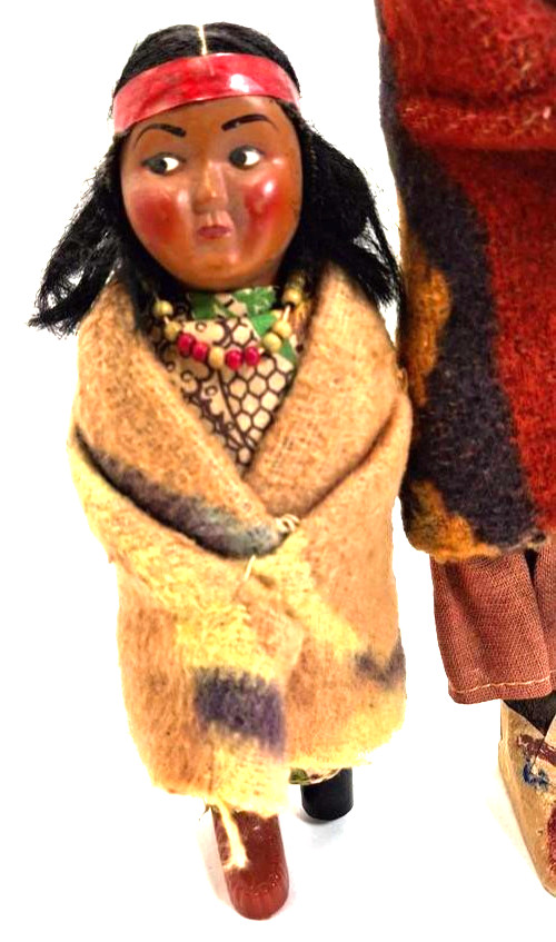 Skookum Bully Good Indian Native American Dolls ~ Lot of 4 Mom baby, 3 children