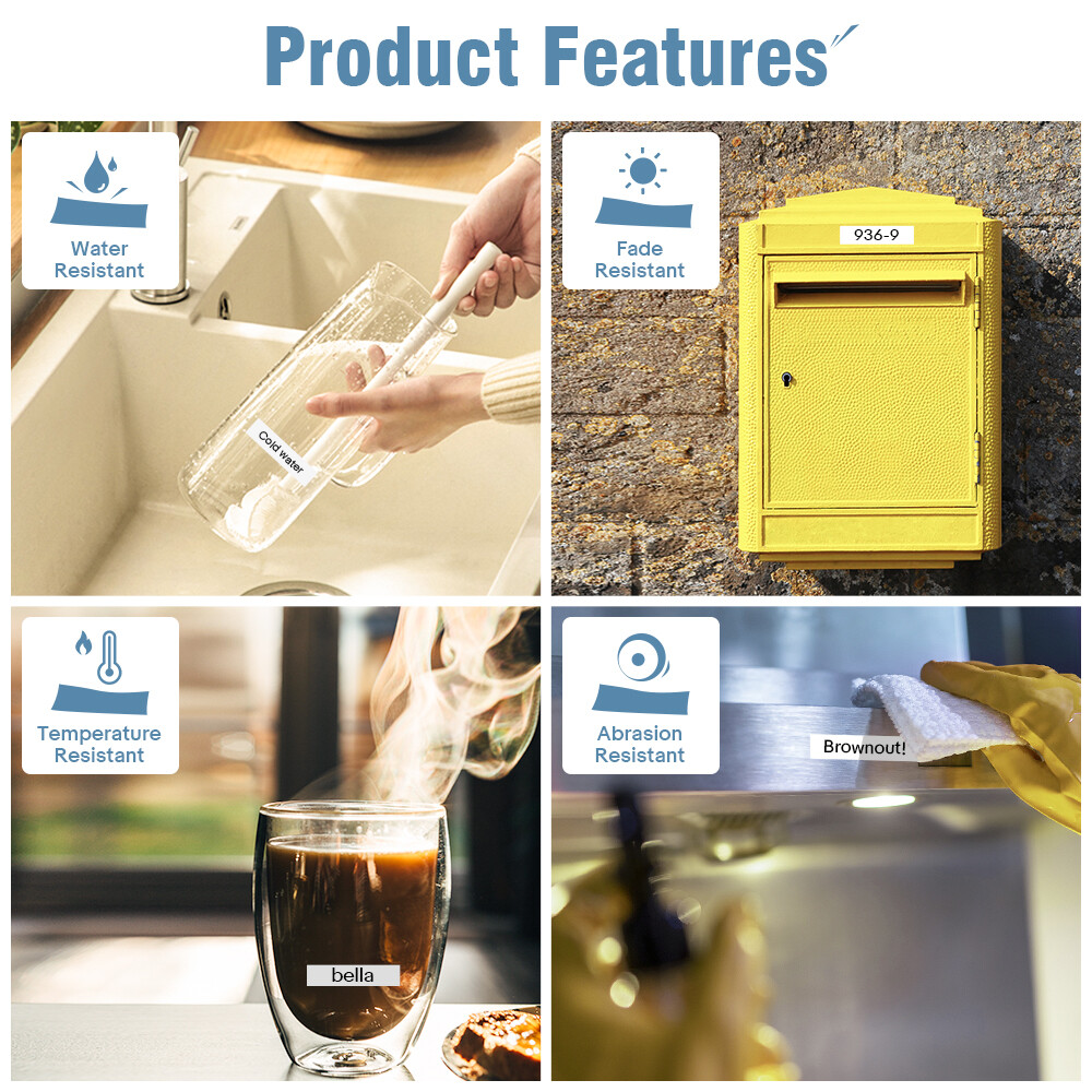 TZ TZe-221 231 241 251 6-36mm Black on White Label Tape Fit For Brother P-Touch