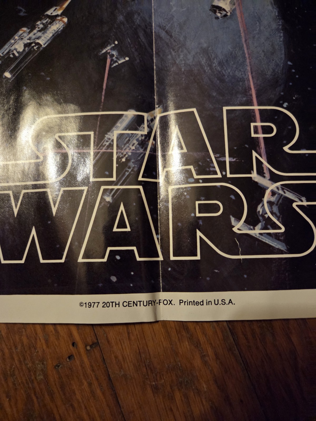 Original Vtg 1977 Star Wars Movie Poster 20th Century Fox. Folded Poster