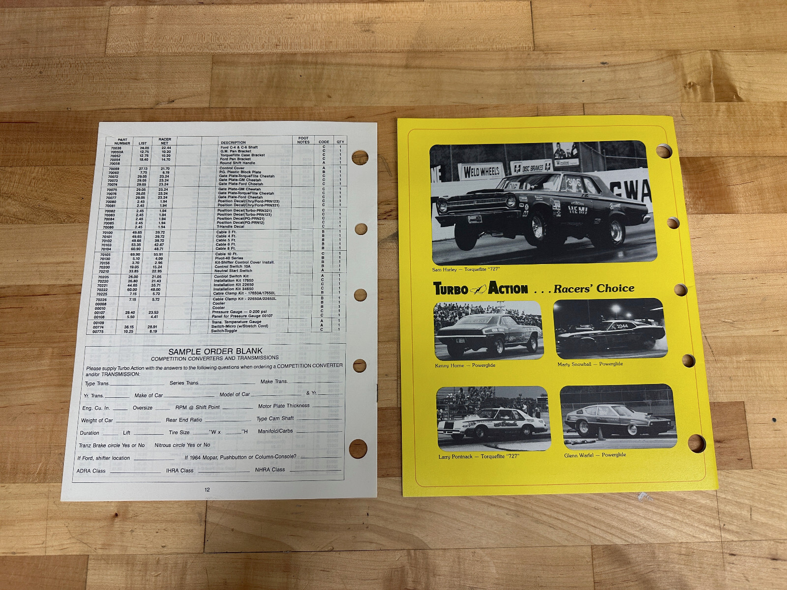 Vintage TURBO ACTION Transmission Parts CATALOG 1986 w Bagwell Poster and Decals