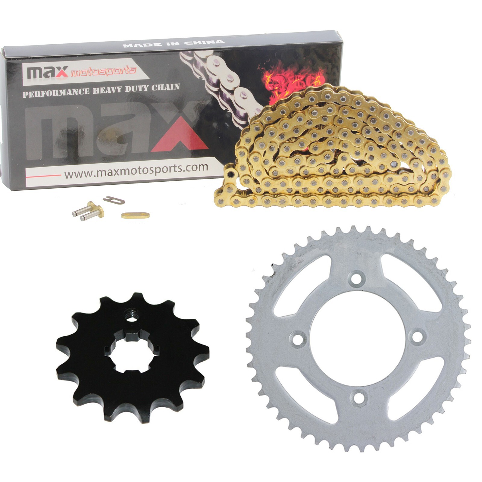 Gold Drive Chain & Sprockets Kit for Honda CRF50F XR50R 2004-2018