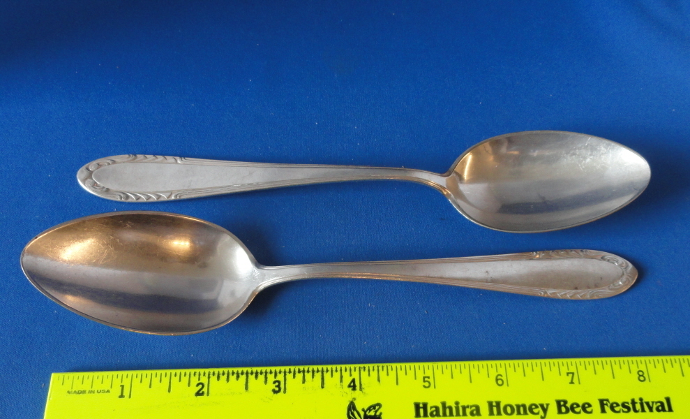 Antique Silver Plate - Two Large 8 1/2" Spoons - JRIS100 - German