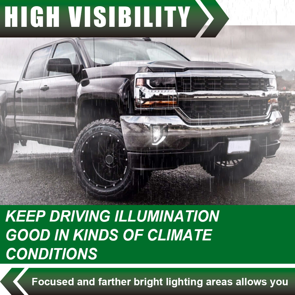 Fit For Chevy 2016-2018 Silverado 1500 Left Right Fog Light Driving Bumper Lamp