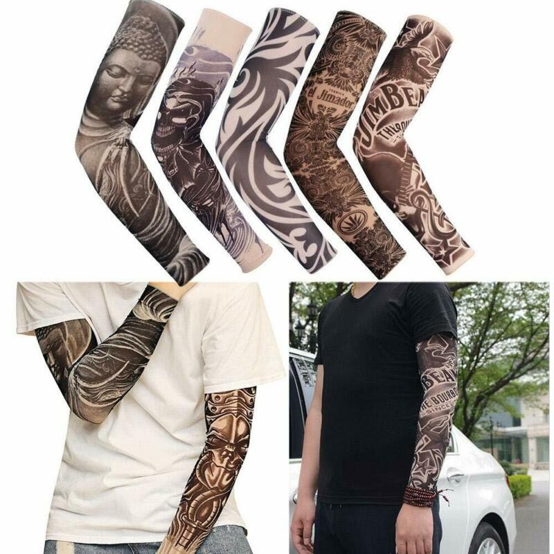 6PCS Tattoo Cooling Arm Sleeves Cover Basketball Golf Sport UV Sun Protection
