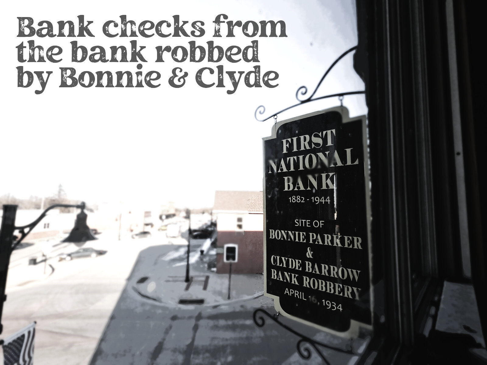 2x Bank Checks-Bank Bonnie & Clyde robbed-Collectible 1900s Vintage old Ephemera