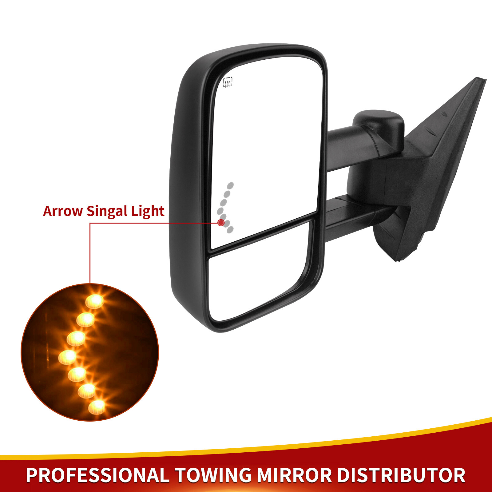 Pair Power Heated Tow Mirrors For 2007-2013 Chevy Silverado 1500 2500 3500 HD