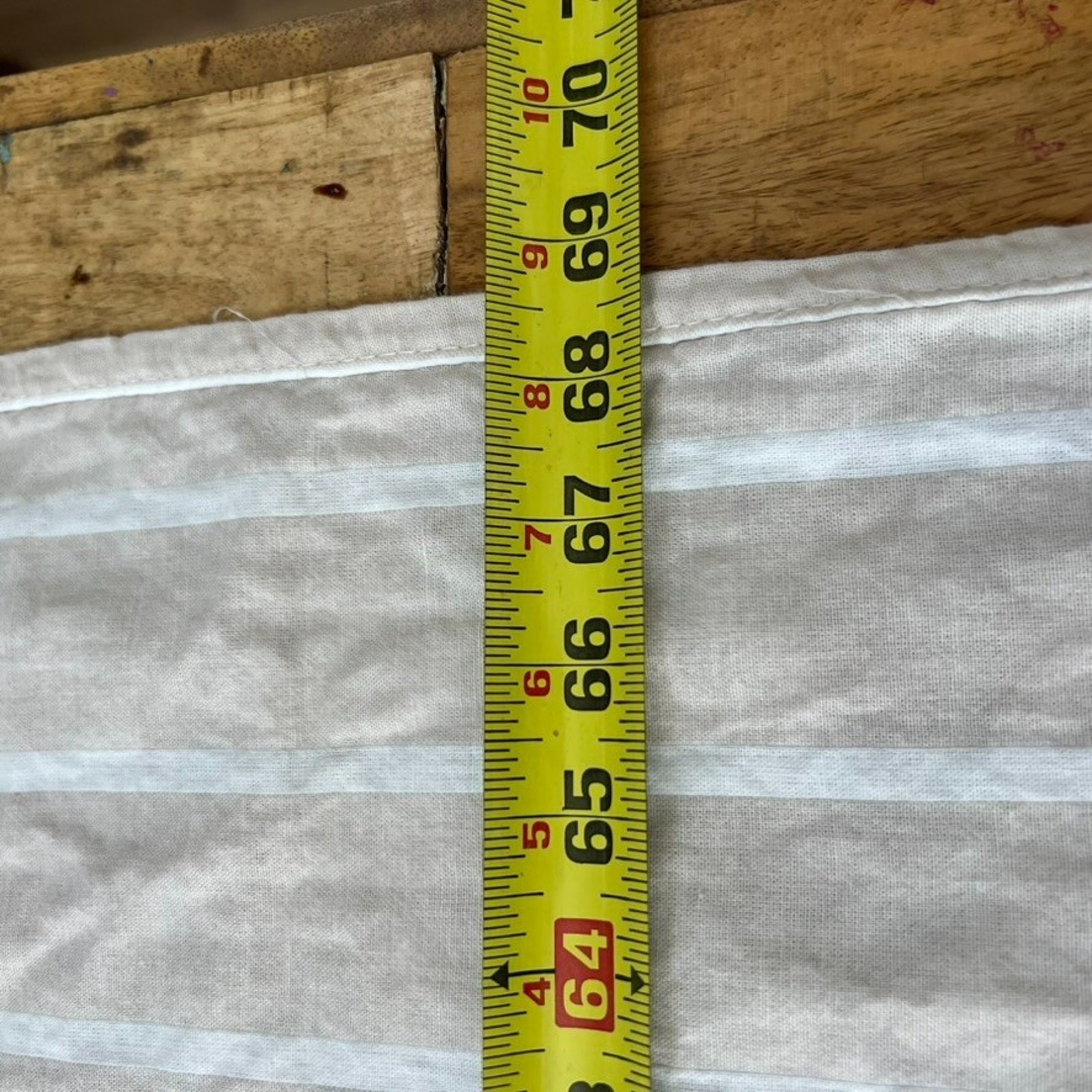 Threshold Shower Curtain Beige & White Striped 100% Cotton 67 x 68.5"