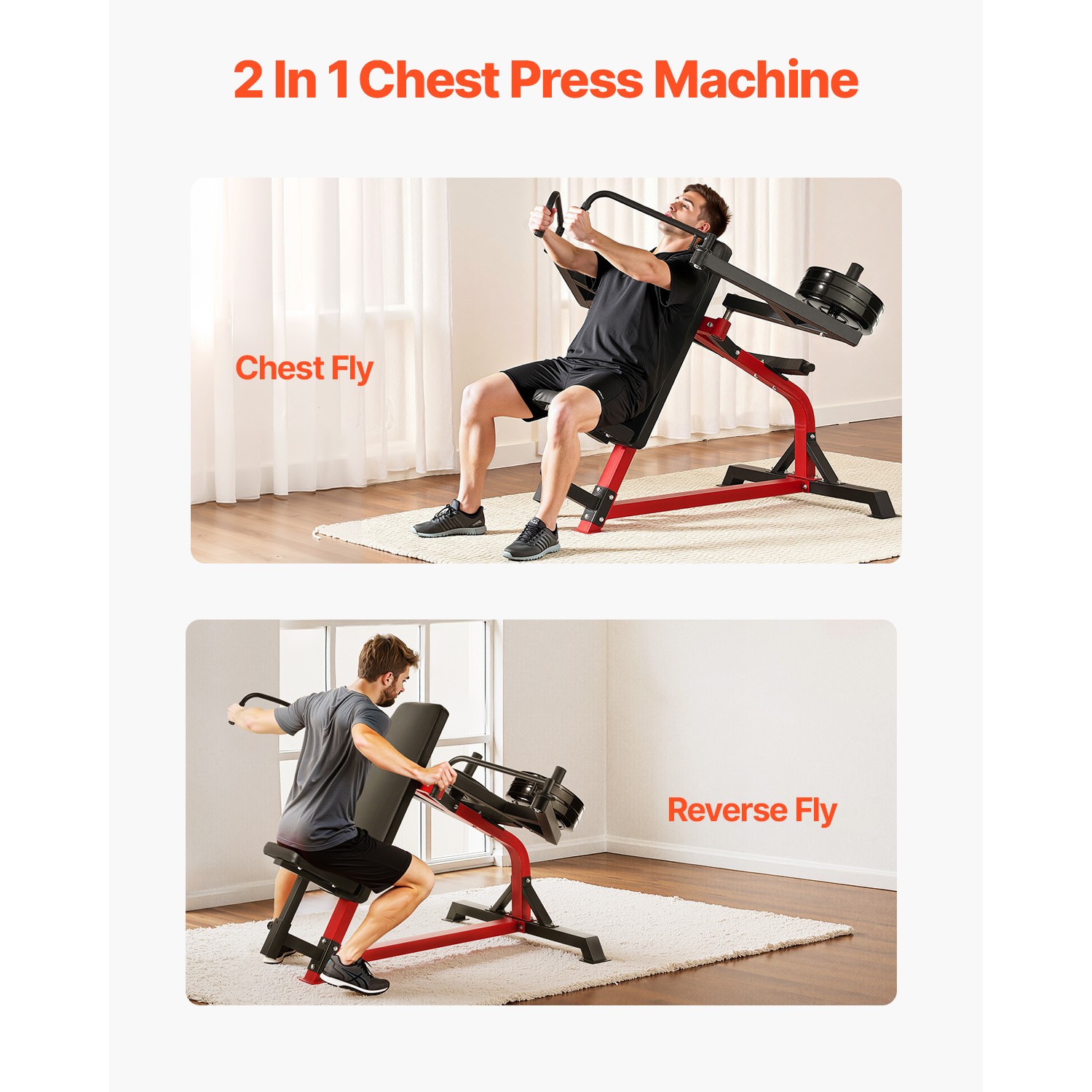 Incline Chest Fly and Rear Delt Fly Machine for Upper Body Strength
