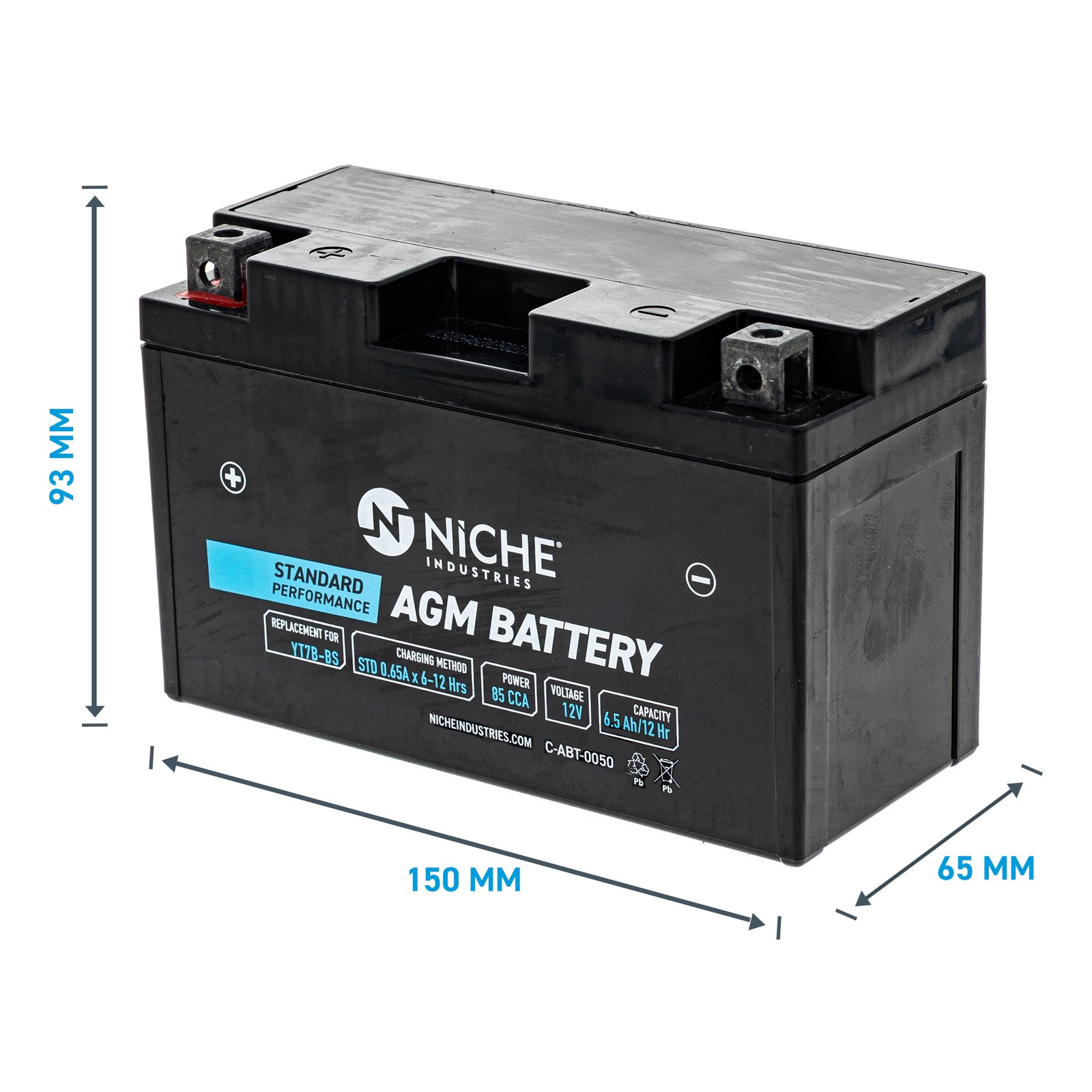 NICHE AGM Battery YT7B for Suzuki DRZ400 Yamaha TTR250 Ducati 1199 Panigale