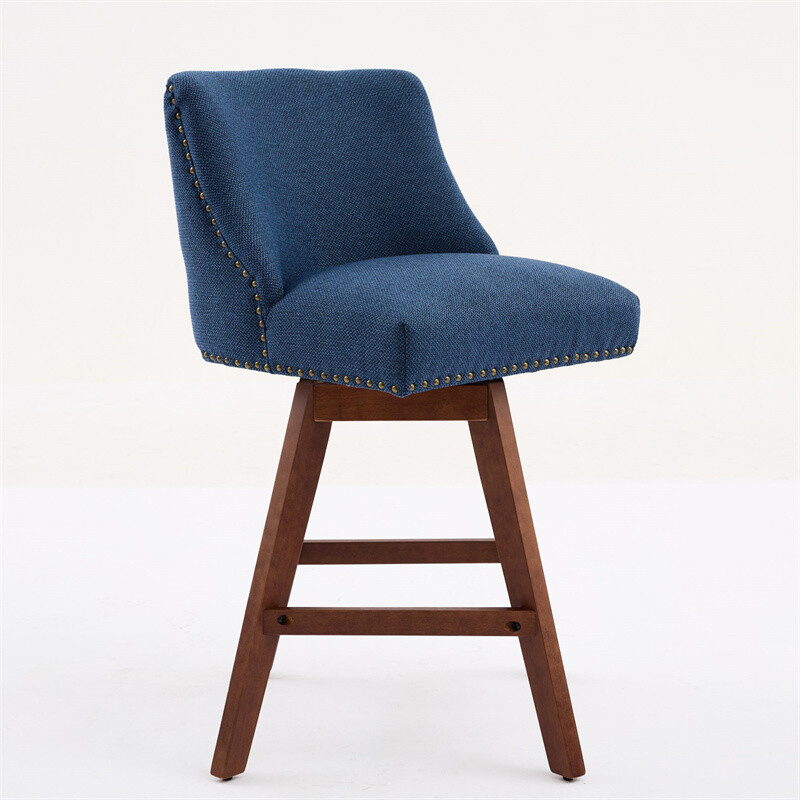 Set 2 Counter Height Swivel Barstools,26'' H Seat Height Upholstered Bar Stools