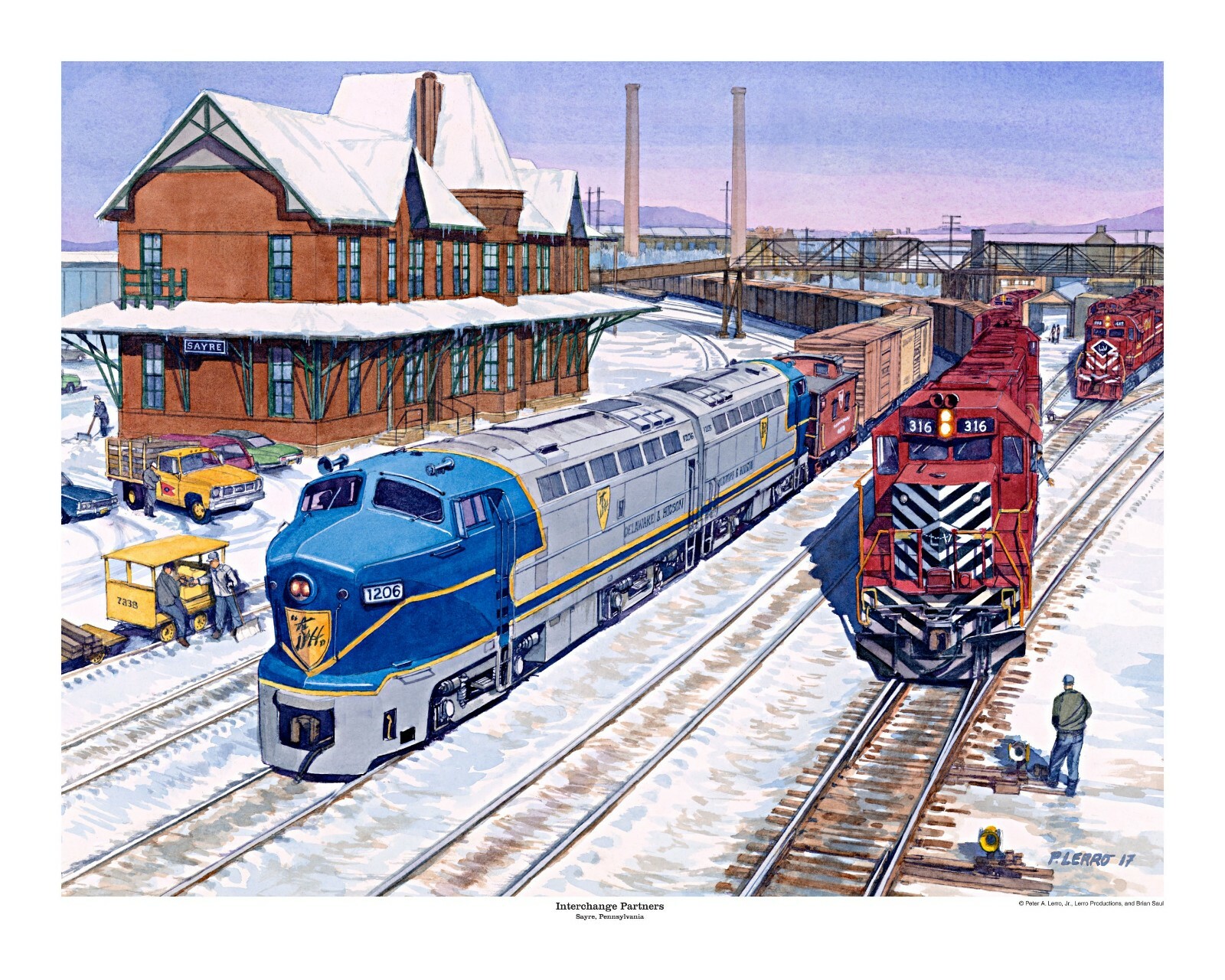 Interchange Partners Train Print D&H, Lehigh Valley at Sayre PA  Peter Lerro Jr
