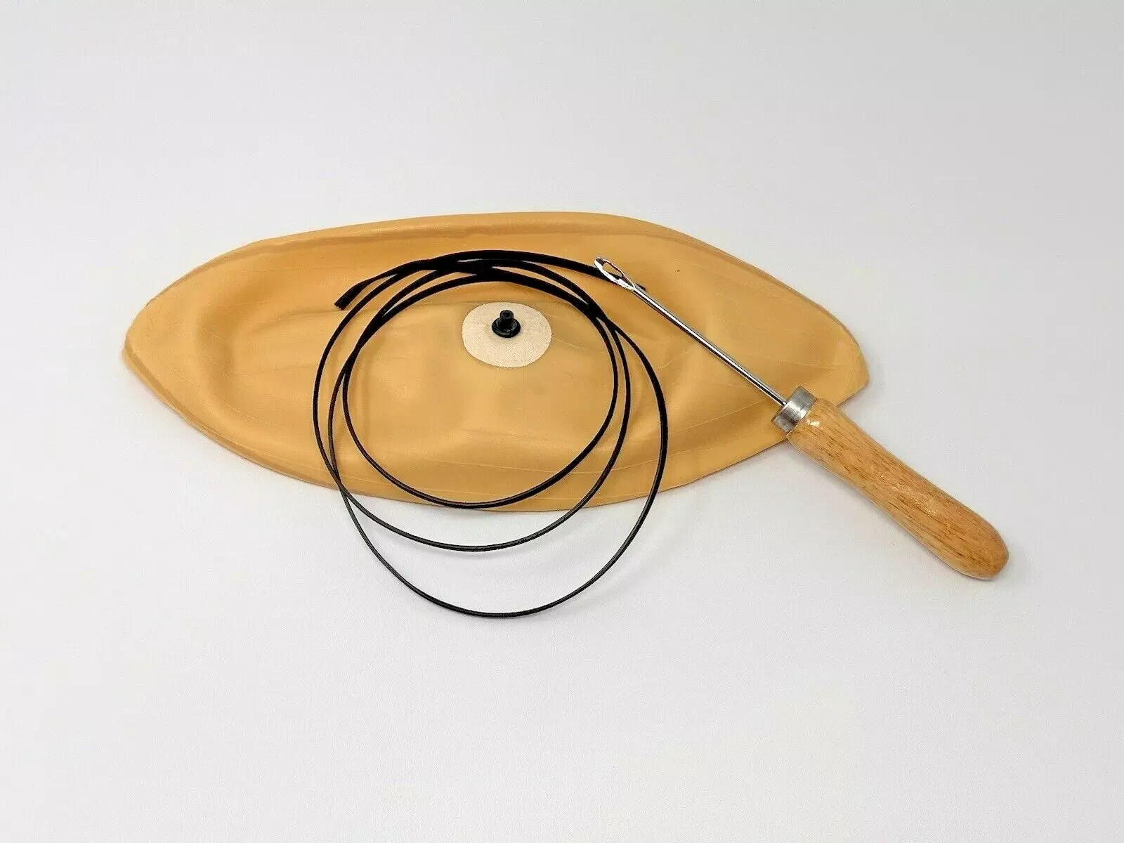 FULL-SIZE Latex Football Bladder + BLACK Tacky Diamond Pattern Lace + Lace Tool