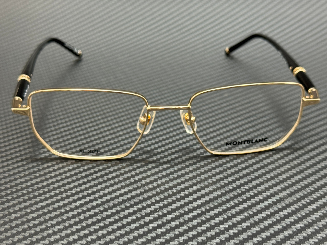 MONT BLANC MB0347O 004 Gold Black Extra Large Men's 54 mm Eyeglasses