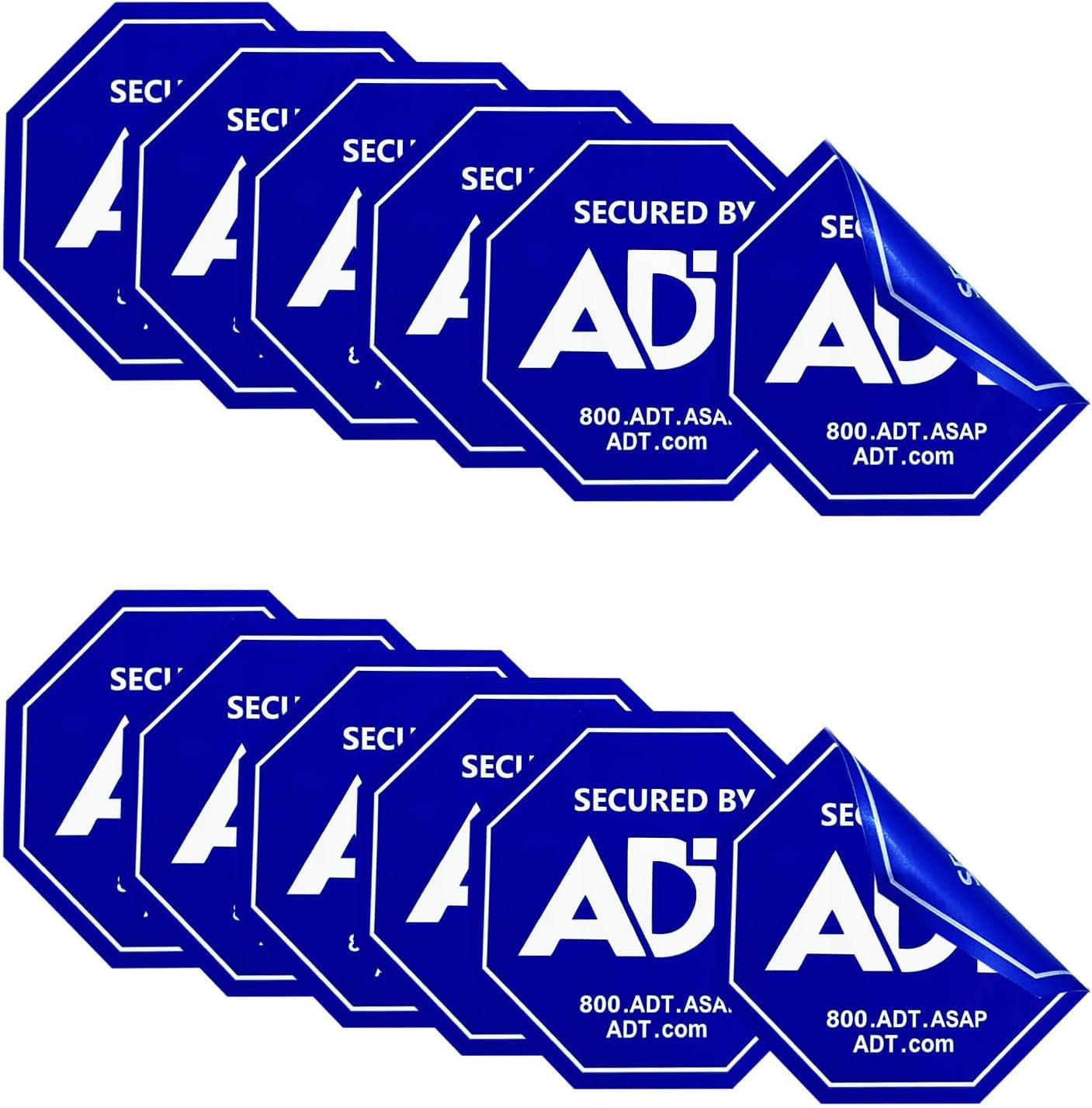 12 Pack ADT Security Stickers, Double-Sided ADT Security Decals,Hd Printed Secur