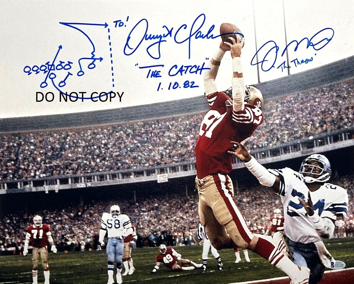 JOE MONTANA & DWIGHT CLARK - THE CATCH Signed 8x10 Reprint Photo #2 - 49ers !!