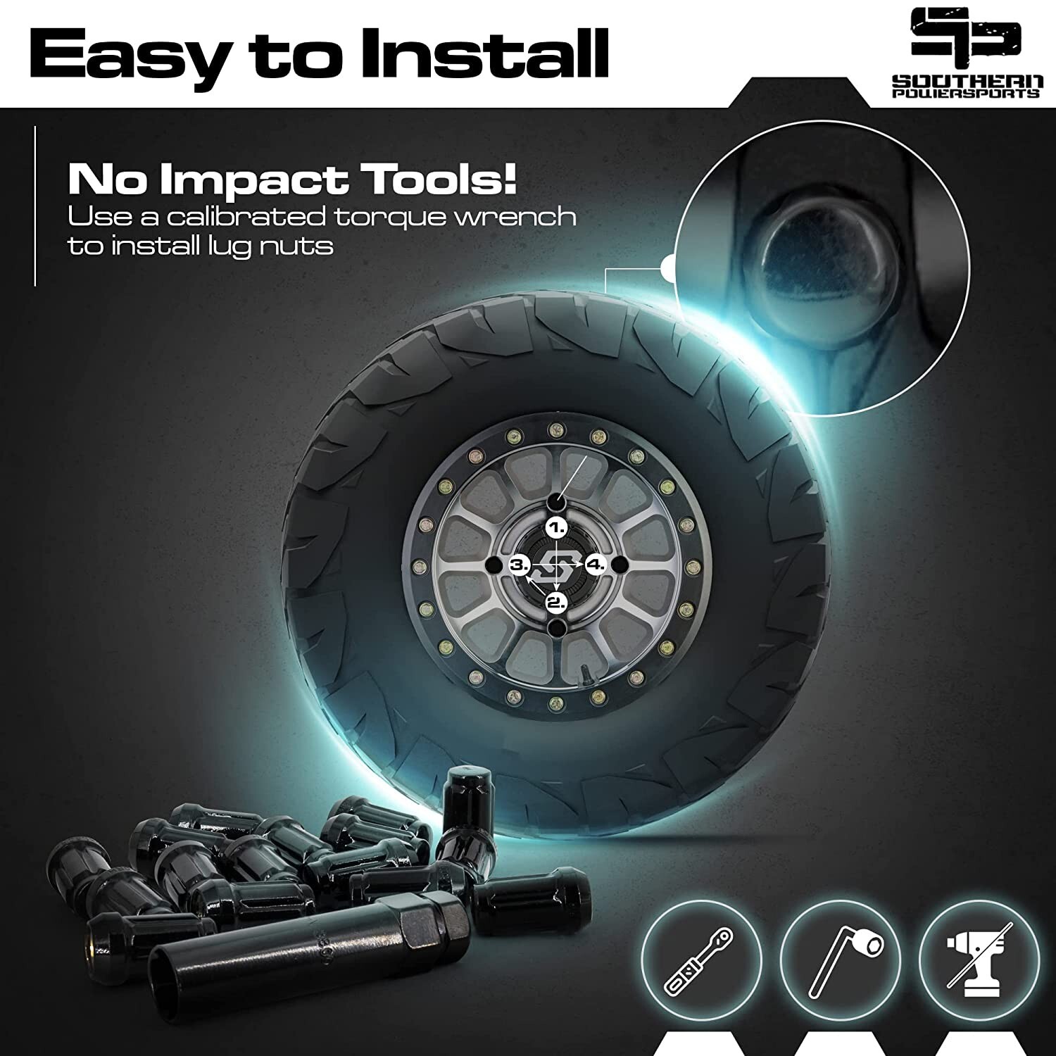 Can Am Maverick X3 Max Textron Wildcat XX Black Tapered Lug Nuts M12X1.50 W/Key