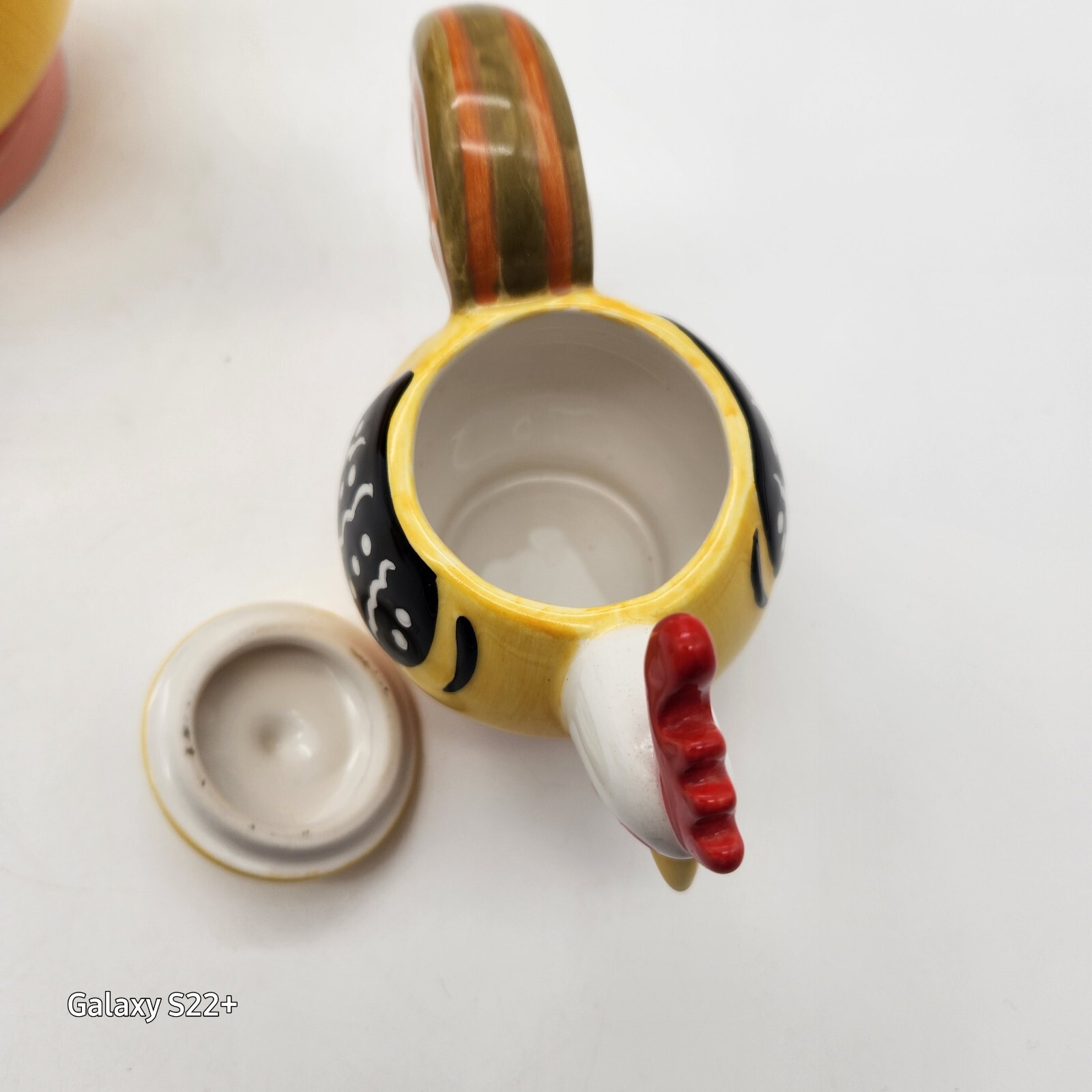 Rooster Teapot Set Creamer Sugar CM Redwine Ceramic Vintage Grannycore Cottage