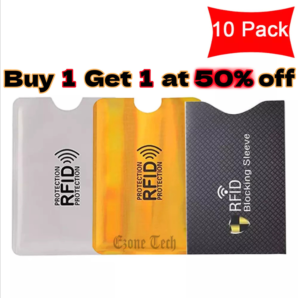 10x RFID Blocking Sleeves Credit Card Protector Holders Theft Protection Secure