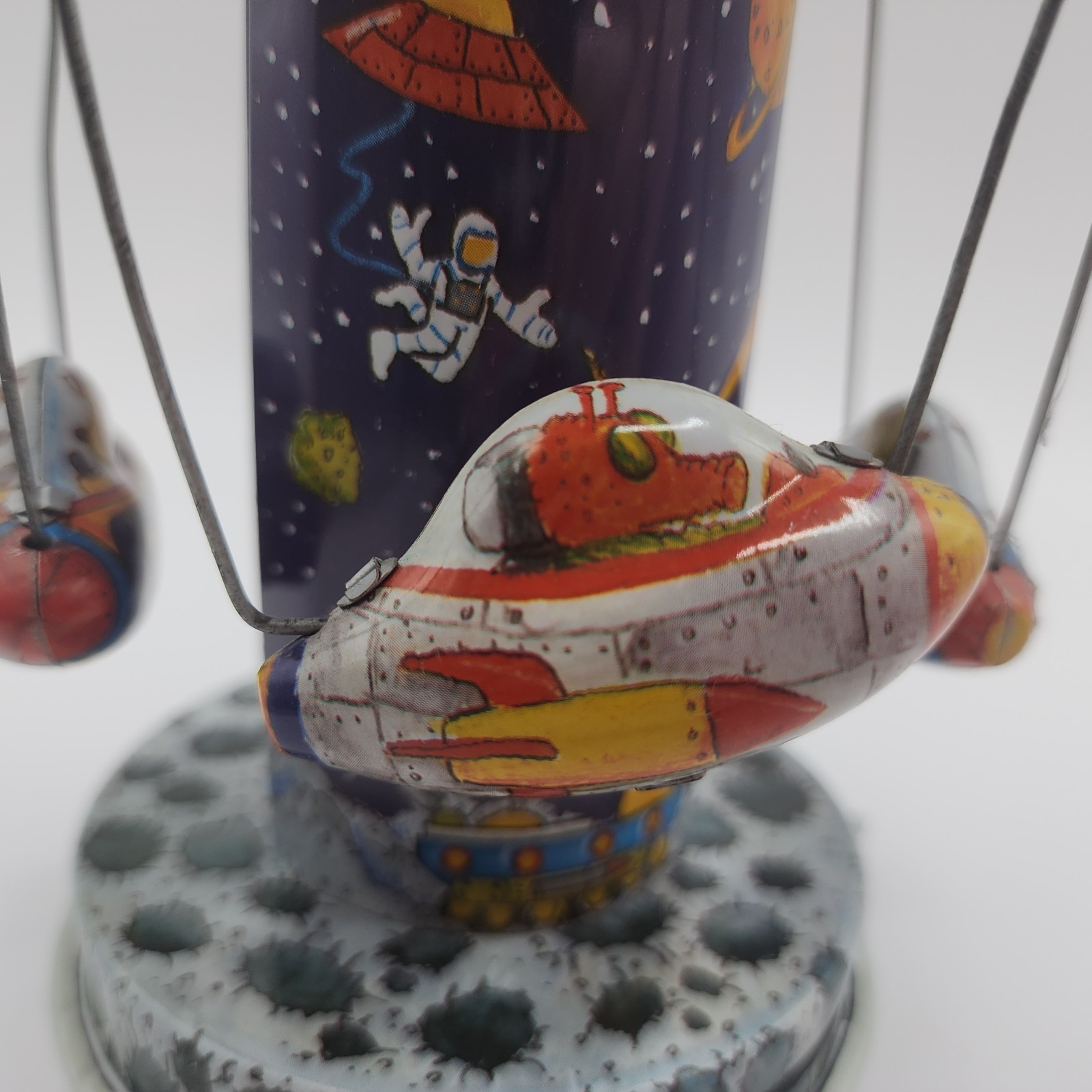 Schylling Tin Toy Rocket Carousel With Original Box