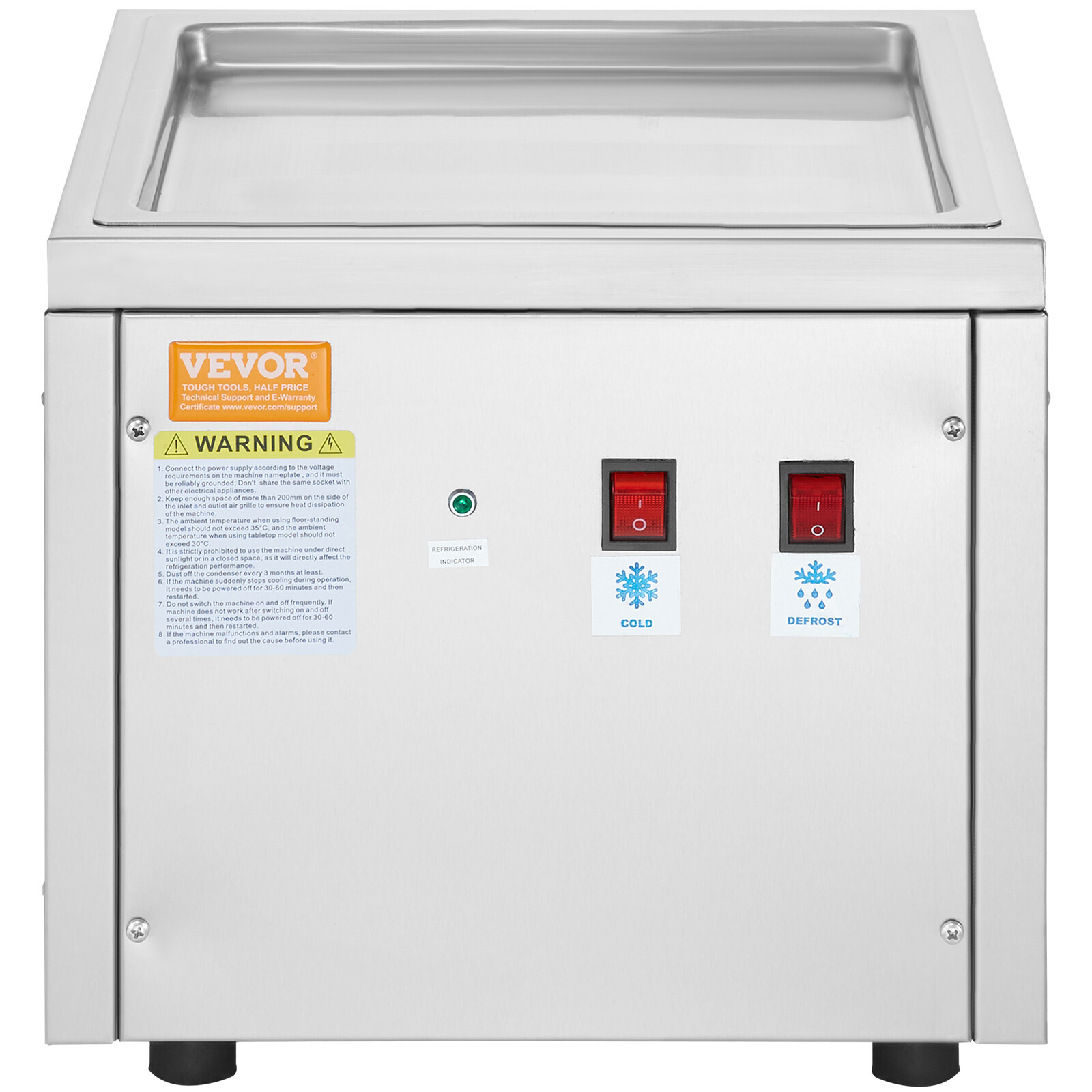 VEVOR Fried Ice Cream Roll Machine Ice Roll Maker 11"x9.5" Pan Yogurt Roll Maker