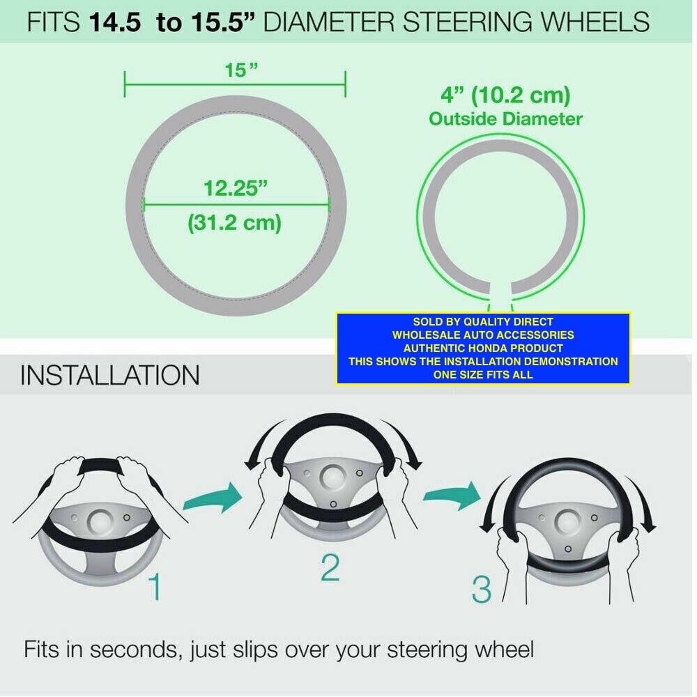 Best Honda Sport Grip PU Leather Car SUV Steering Wheel Cover Accessories Gift